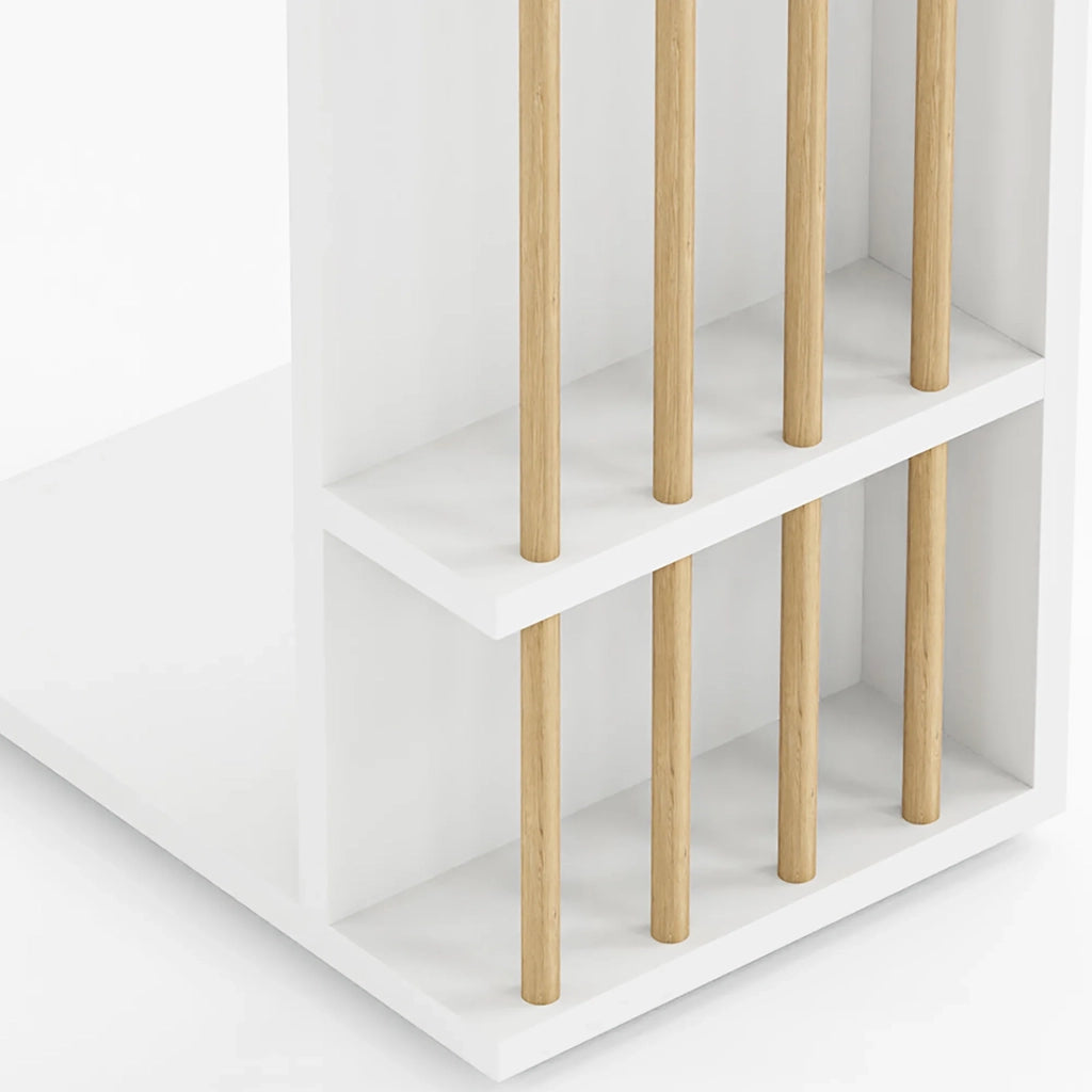 Tavolino laterale in truciolare legno e plastica 44 x 29 x 65 cm bianco 03_0010958