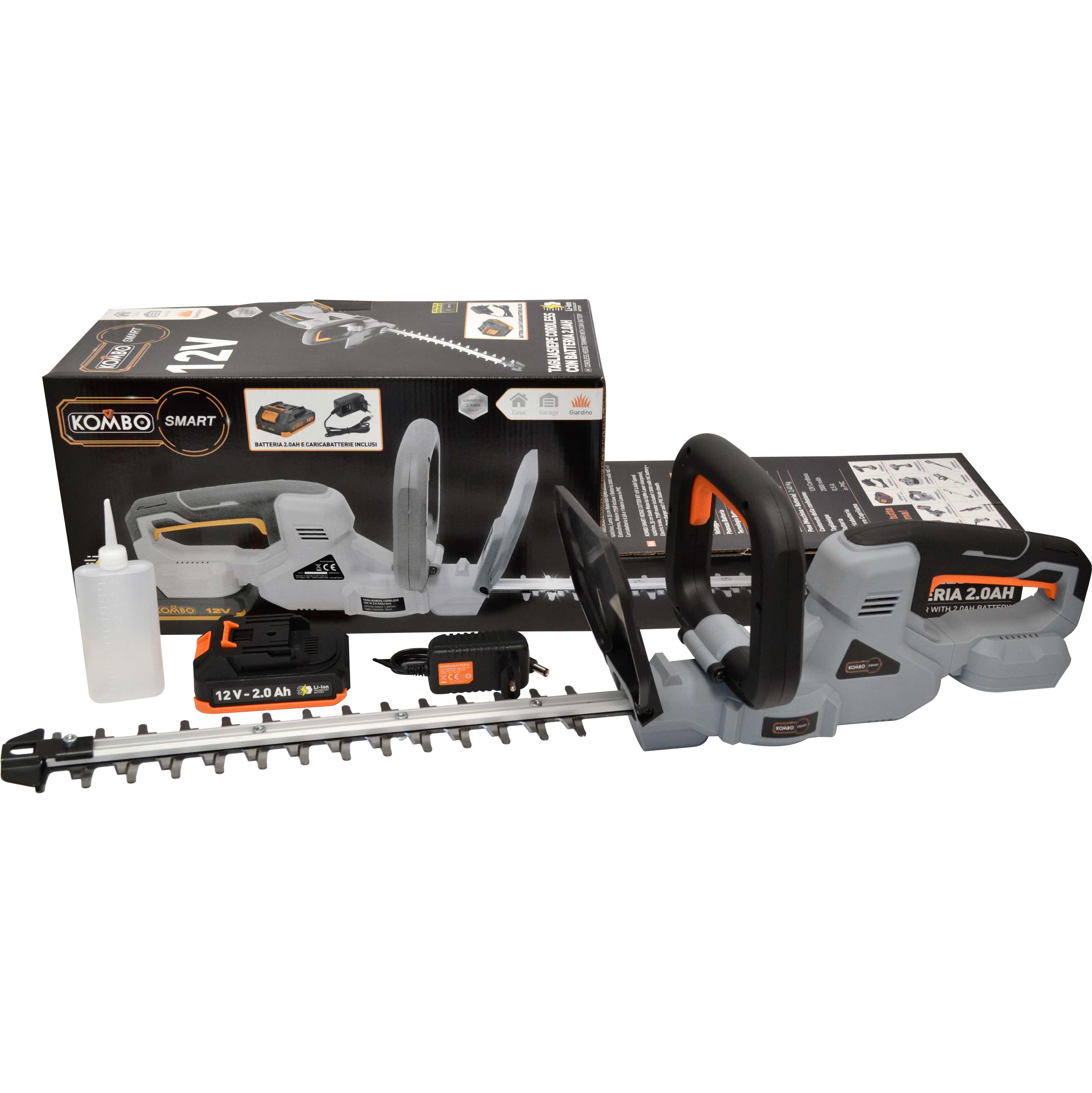 Kit Tagliasiepe a Batteria Kombo Smart 12V 2.0Ah – Precisione, Leggerezza e Massima Libertà di Movimento