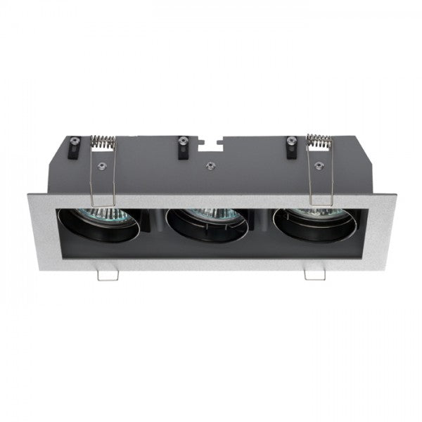 Faretto da incasso MONE III reclinabile grigio argento 12V GU5,3 3x50W