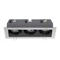 Faretto da incasso MONE III reclinabile grigio argento 12V GU5,3 3x50W