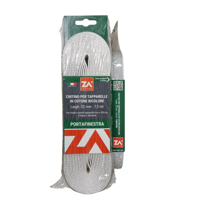 CINTINO PESANTE 7,5M 22MM BICOLORE PER BALCONI.