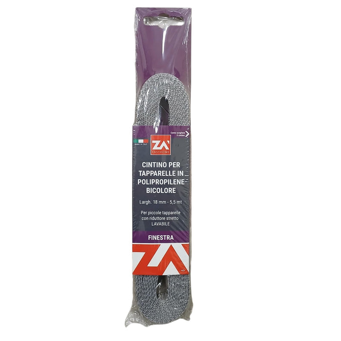 CINTINO POLIPROPILENE 5,5M 18MM GRIGIO FINESTRE.