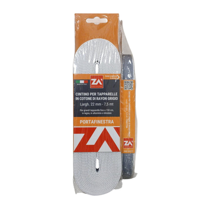 CINTINO RAYON 7,5M 22MM GRIGIO PER BALCONI.