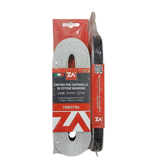 CINTINO EXTRA PESANTE 5,5M 30MM MARRONE FINESTRE.