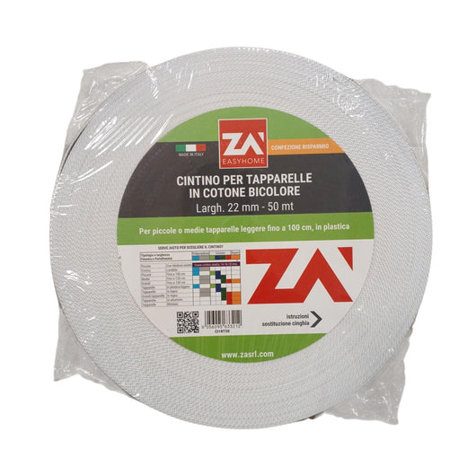 ROTOLO CINTINO EXTRA LEGGERO 50M 22MM BICOLORE.