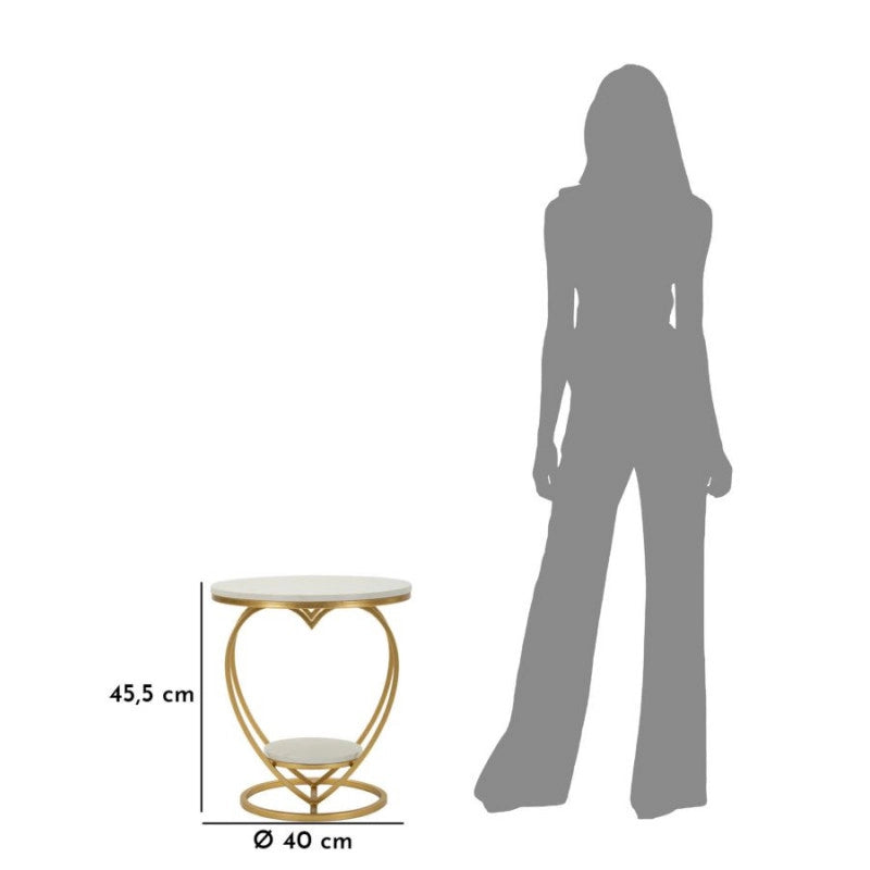 Tavolinetto Heart Oro cm ø 40x45,5