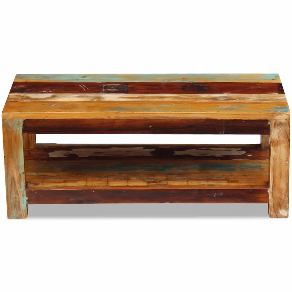 Tavolino da CaffÃ¨ in Legno Massello di Recupero 90x45x35 cm