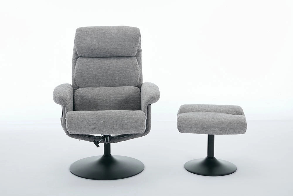 Poltrona massage - Xylo - 5 punti riscaldamento 360° chenille grigio