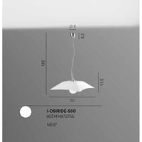 LAMPADARIO OSIRIDE E27 D.50XH120CM BIANCO QUADRO.