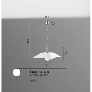 LAMPADARIO OSIRIDE E27 D.50XH120CM BIANCO QUADRO.