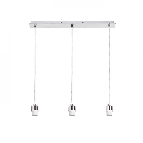 Lampadario MORE 60 base a sospensione per soffitto  cromo 230V E27 3x42W