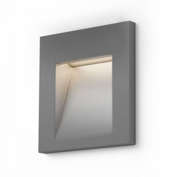 Lampada Faretto TESS SQ da incasso grigio argento 230V LED 3W IP54 3000K