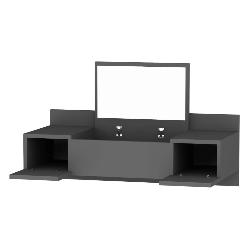 Mobile da Trucco Selci, Toeletta Specchio Incluso, 100x39x33h cm Nero
