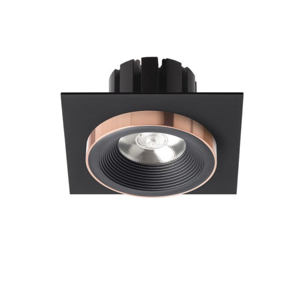 Faretto SHARM SQ I da incasso nero/nero rame 230V LED 10W 24° 3000K