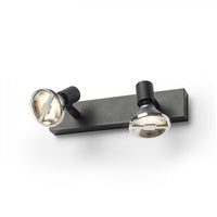 Faretto TRICA II da parete nero  230V GU10 2x25W