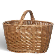 Cesta portaoggetti Barbara ovale cesto in vimini con manico intrecciato per casa