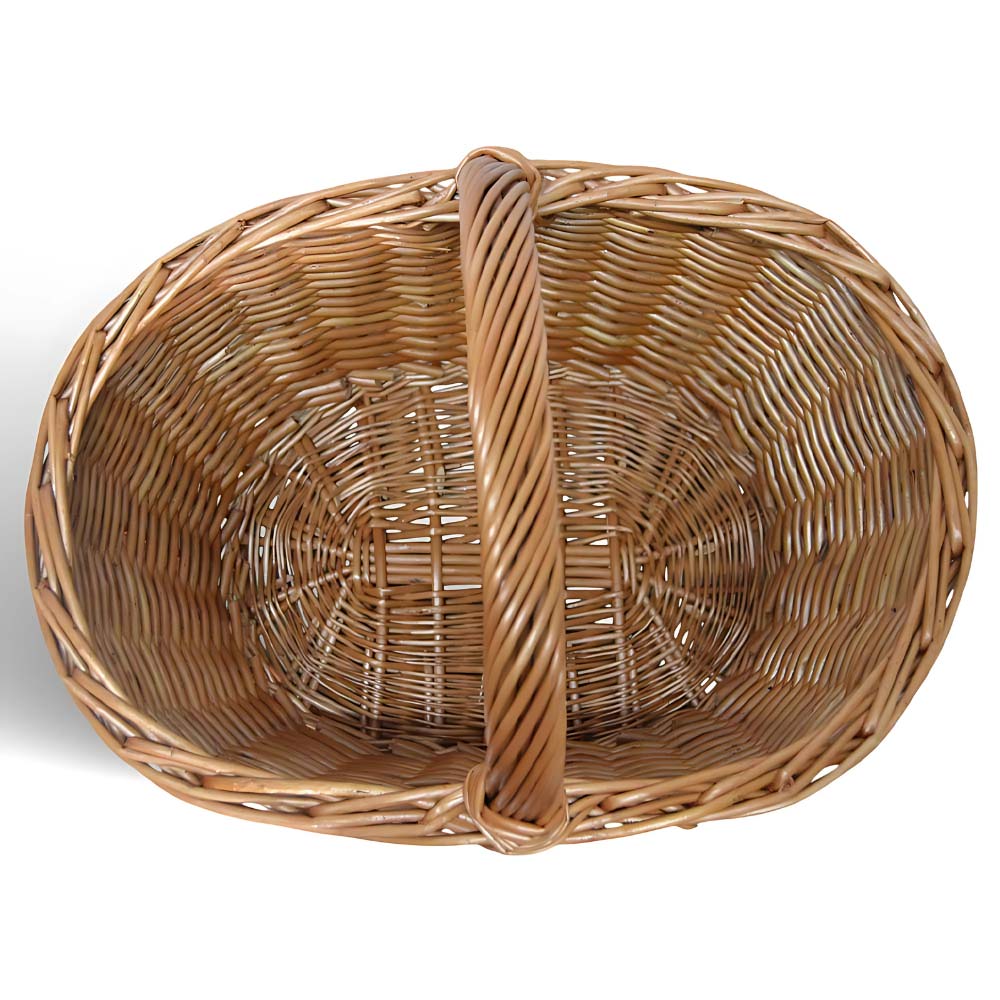 Cesta portaoggetti Barbara ovale cesto in vimini con manico intrecciato per casa