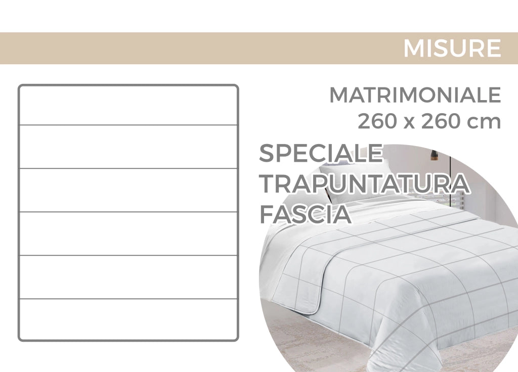 Quilt Trapuntino Piumino Estivo 100gr/mq Microfibra Diadema Borbon - Matrimoniale - Beige 1