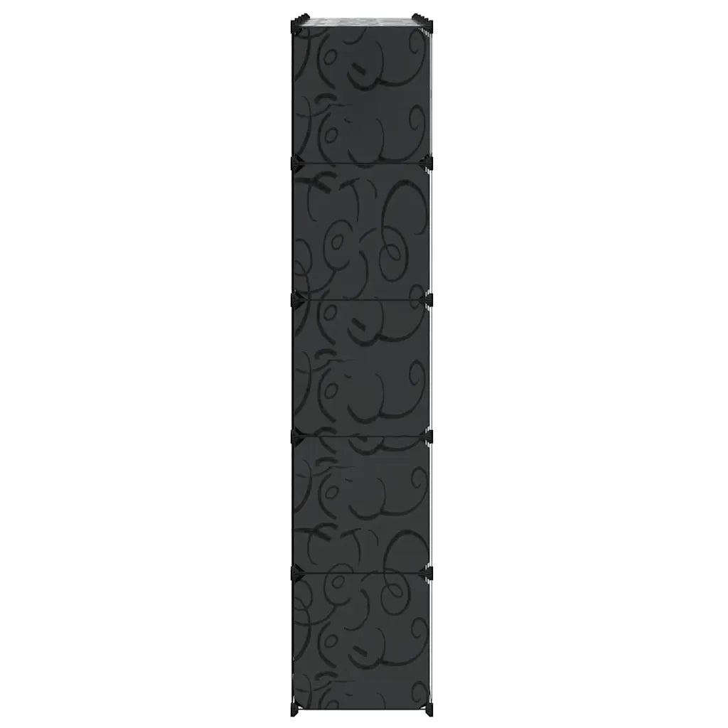 Armadietto Modulare 14 Scomparti Nero e Bianco 37x146x180,5 cm 240499