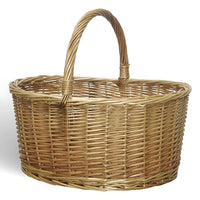 Cesta portaoggetti Carla ovale cesto in vimini con manico intrecciato per casa