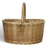 Cesta portaoggetti Carla ovale cesto in vimini con manico intrecciato per casa