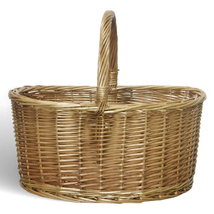 Cesta portaoggetti Carla ovale cesto in vimini con manico intrecciato per casa