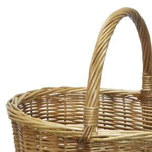 Cesta portaoggetti Carla ovale cesto in vimini con manico intrecciato per casa