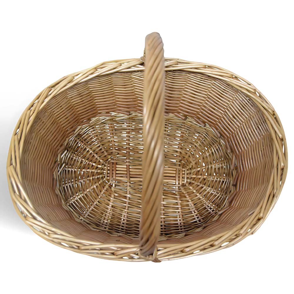 Cesta portaoggetti Carla ovale cesto in vimini con manico intrecciato per casa