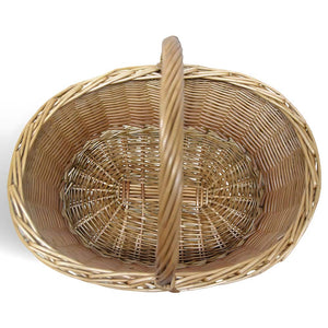 Cesta portaoggetti Carla ovale cesto in vimini con manico intrecciato per casa