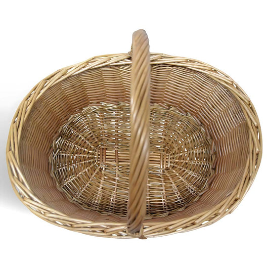 Cesta portaoggetti Carla ovale cesto in vimini con manico intrecciato per casa