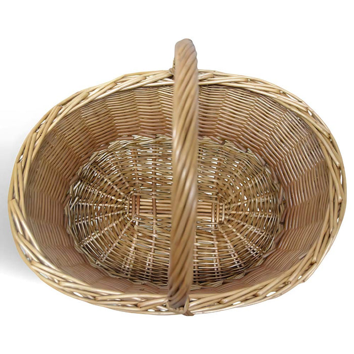 Cesta portaoggetti Carla ovale cesto in vimini con manico intrecciato per casa