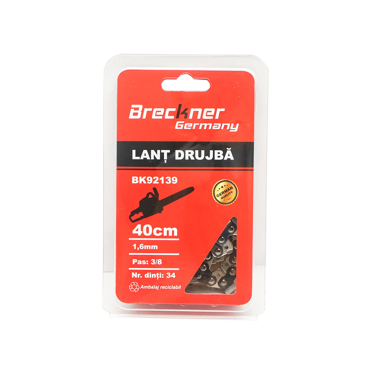 Catena per motosega passo 3/8, 34 denti, 1,6 mm, lunghezza 40 cm Breckner Germany