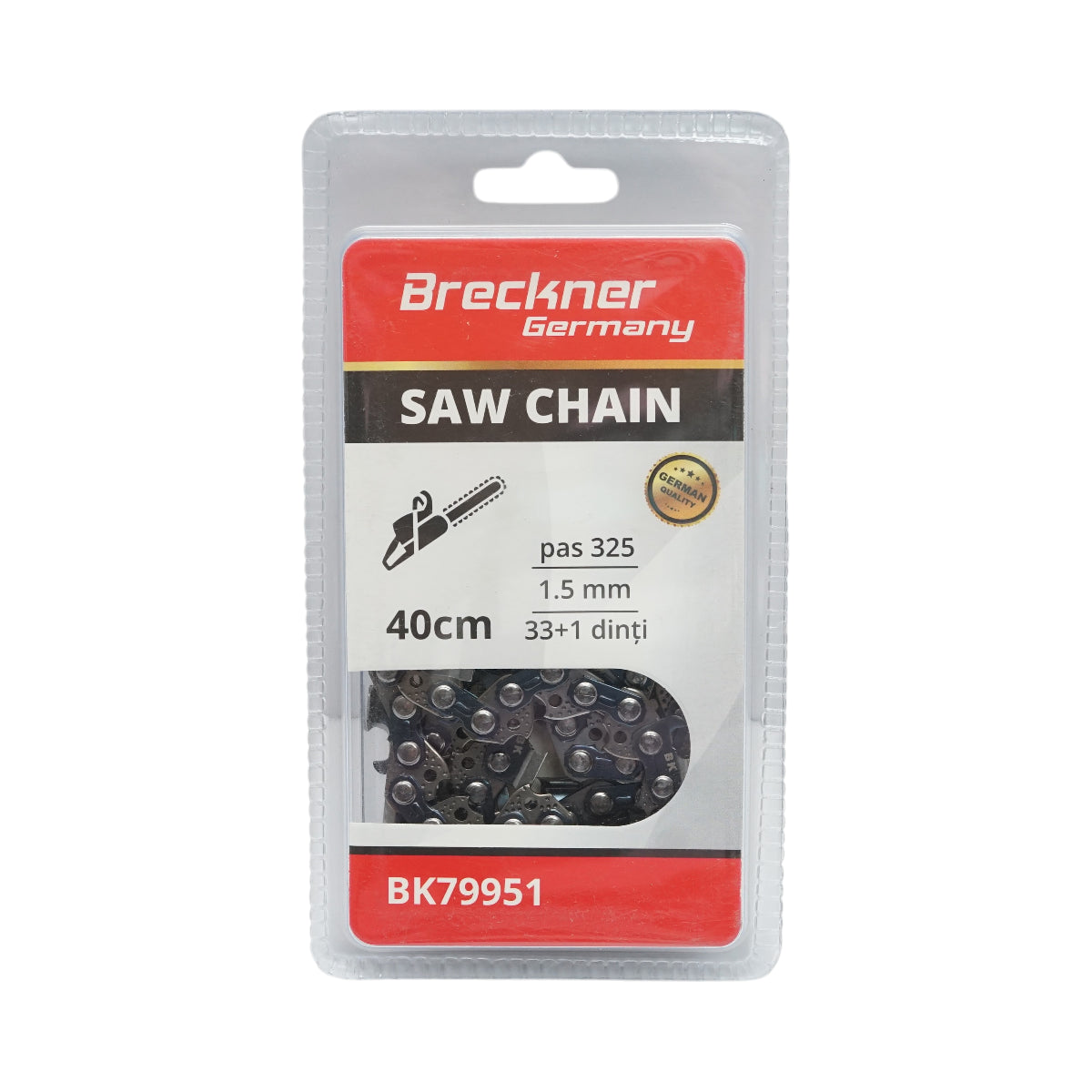 Catena per motosega, passo 325, 33+1 denti, 1,5 mm, lunghezza 40 cm Breckner Germany