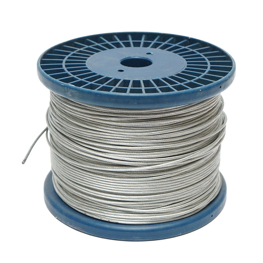 Cavo in acciaio zincato 2mm, 1x19 trefoli, carico massimo 80Kg, peso 4,8Kg, 250m/rotolo