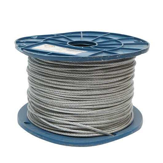 Cavo in acciaio zincato 3mm, 6x7+FC fili, carico massimo 529Kg, peso 6,32Kg, 200m/rotolo