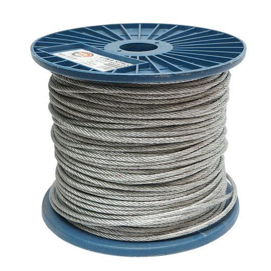 Cavo in acciaio zincato 4mm, 6x7 trefoli, carico massimo 940Kg, peso 8,4Kg, 150m/rotolo