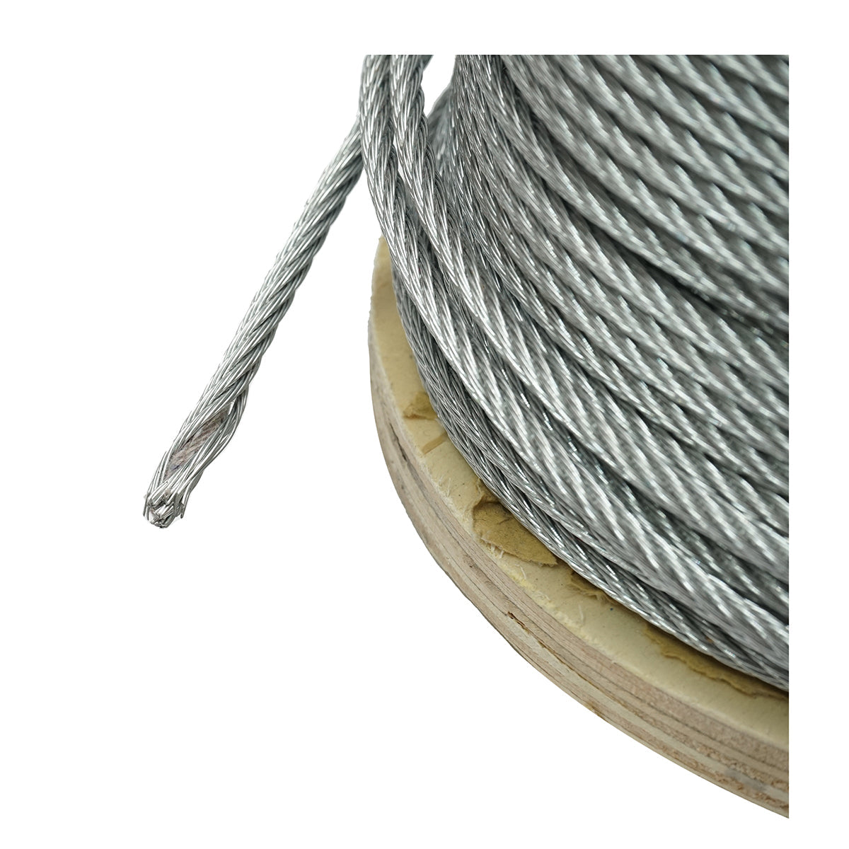 Cavo in acciaio zincato 5mm, 6x7 trefoli, carico massimo 1460Kg, peso 13,1Kg, 150m/rotolo