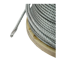 Cavo in acciaio zincato 5mm, 6x7 trefoli, carico massimo 1460Kg, peso 13,1Kg, 150m/rotolo