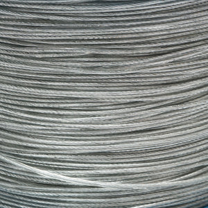 Cavo in acciaio zincato con rivestimento in PVC, 2 mm, 1x7 trefoli, carico massimo 95 kg, peso 4,4 kg, 500 m/rotolo