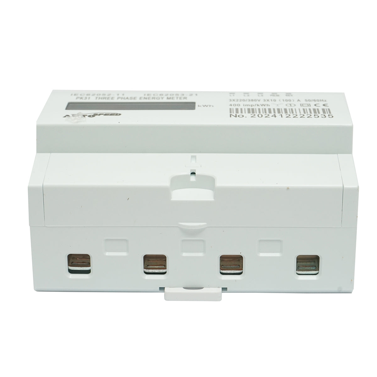 Contatore, contatore digitale intelligente trifase 380 VAC, 3x100A, guida DIN 7 moduli MF0028-02816