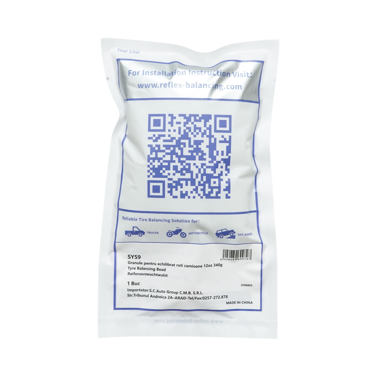 Granuli per l’equilibratura delle ruote – camion, auto, moto, off-road – 340g