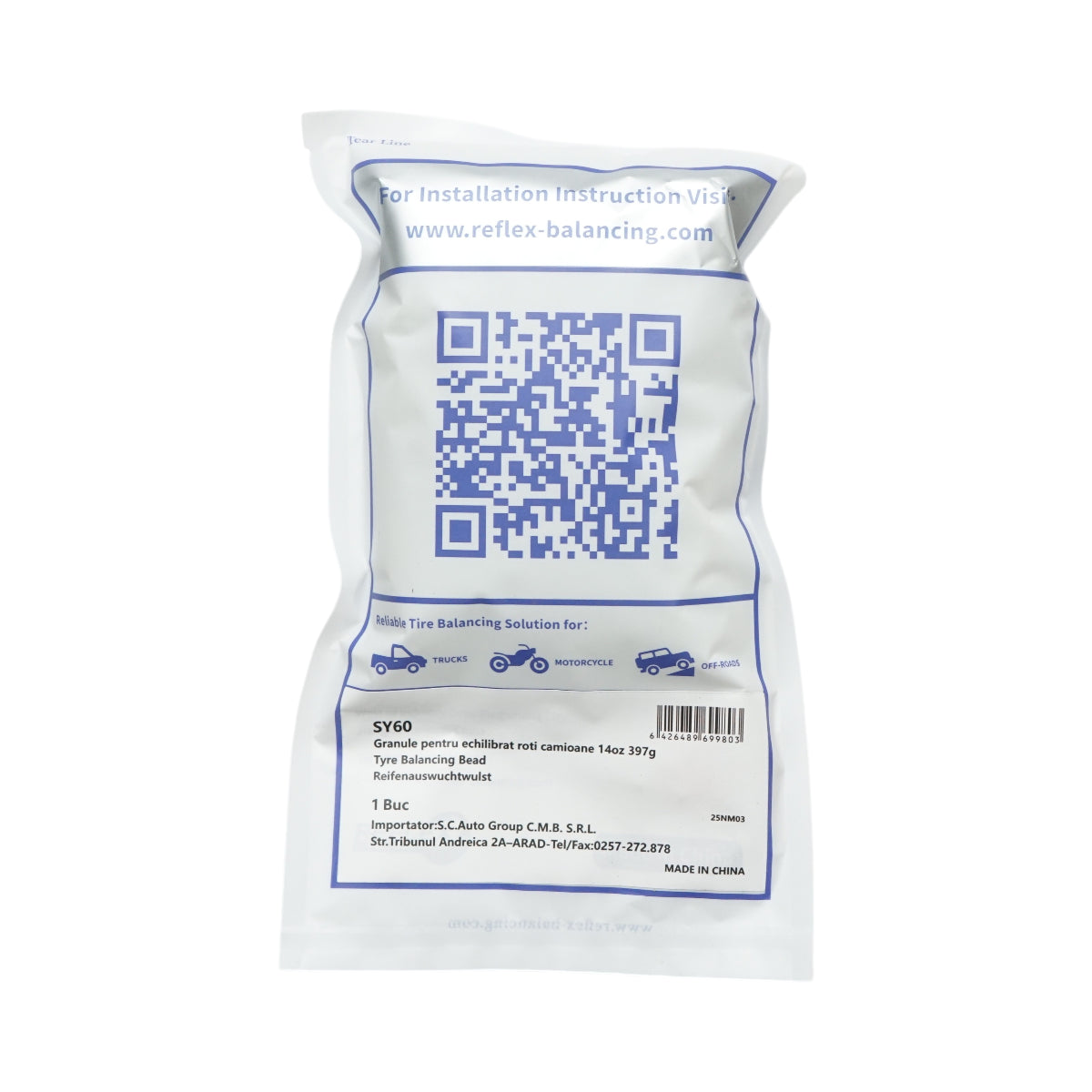 Granuli per l’equilibratura delle ruote – camion, auto, moto, off-road – 397g
