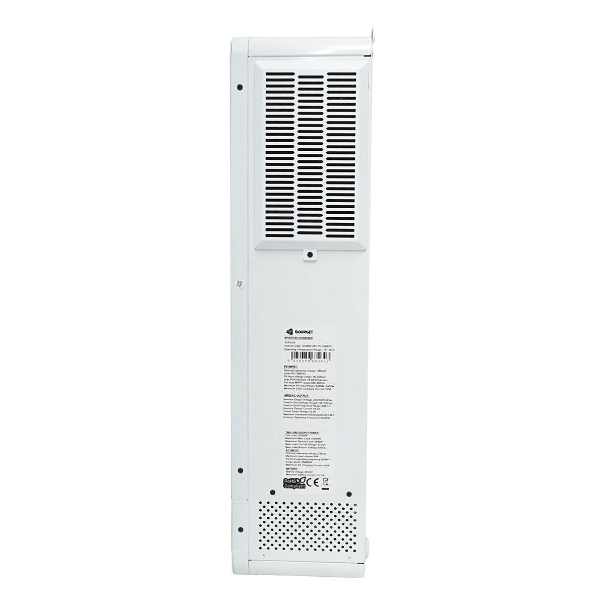 Inverter solare ibrido 10,2 KW, 48 V, 160 A MPPT, monofase, ON/OFF-GRID, EVO-10200 Bourget