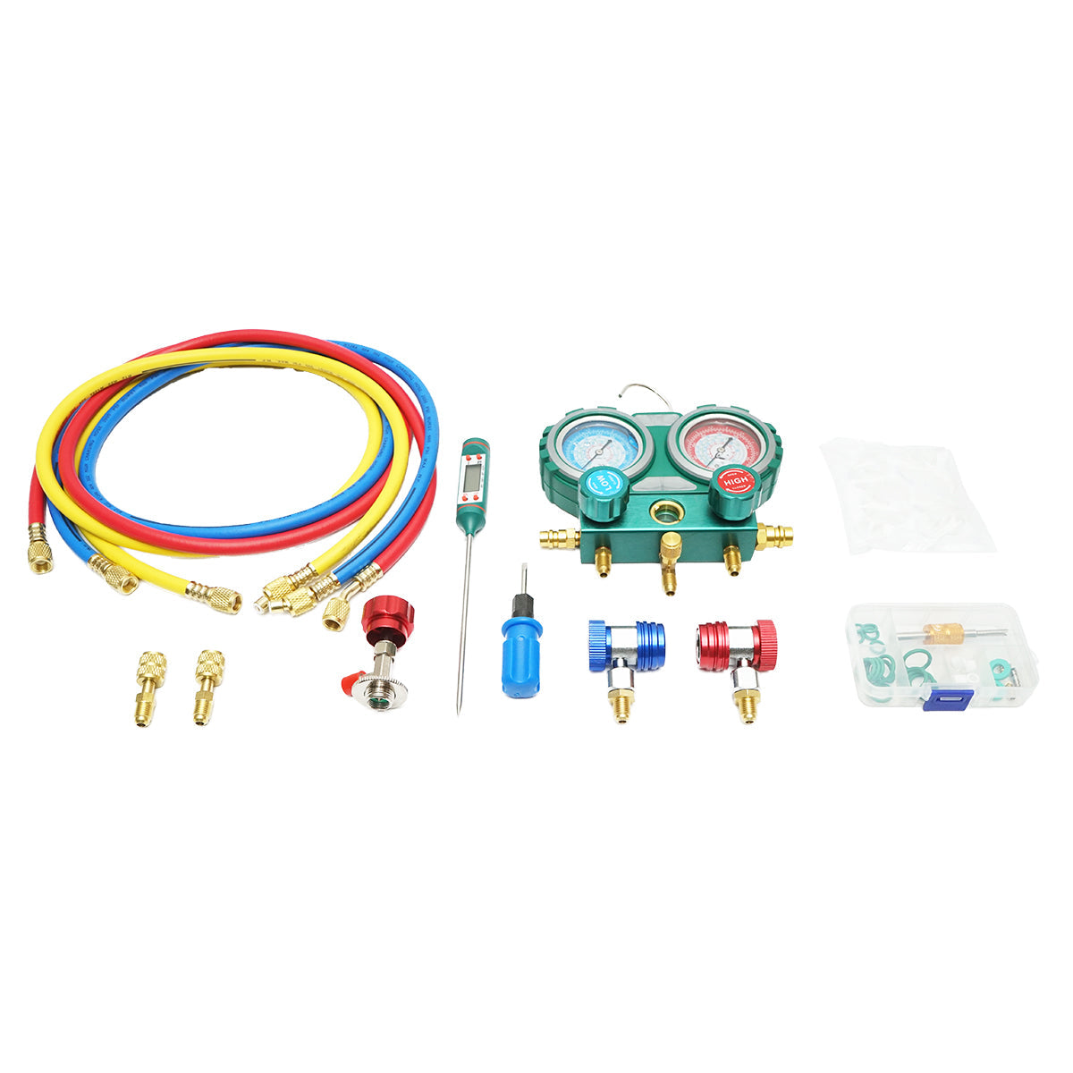 Kit di controllo e ricarica del sistema di aria condizionata per auto, freon R22, R32, R134a, R410a