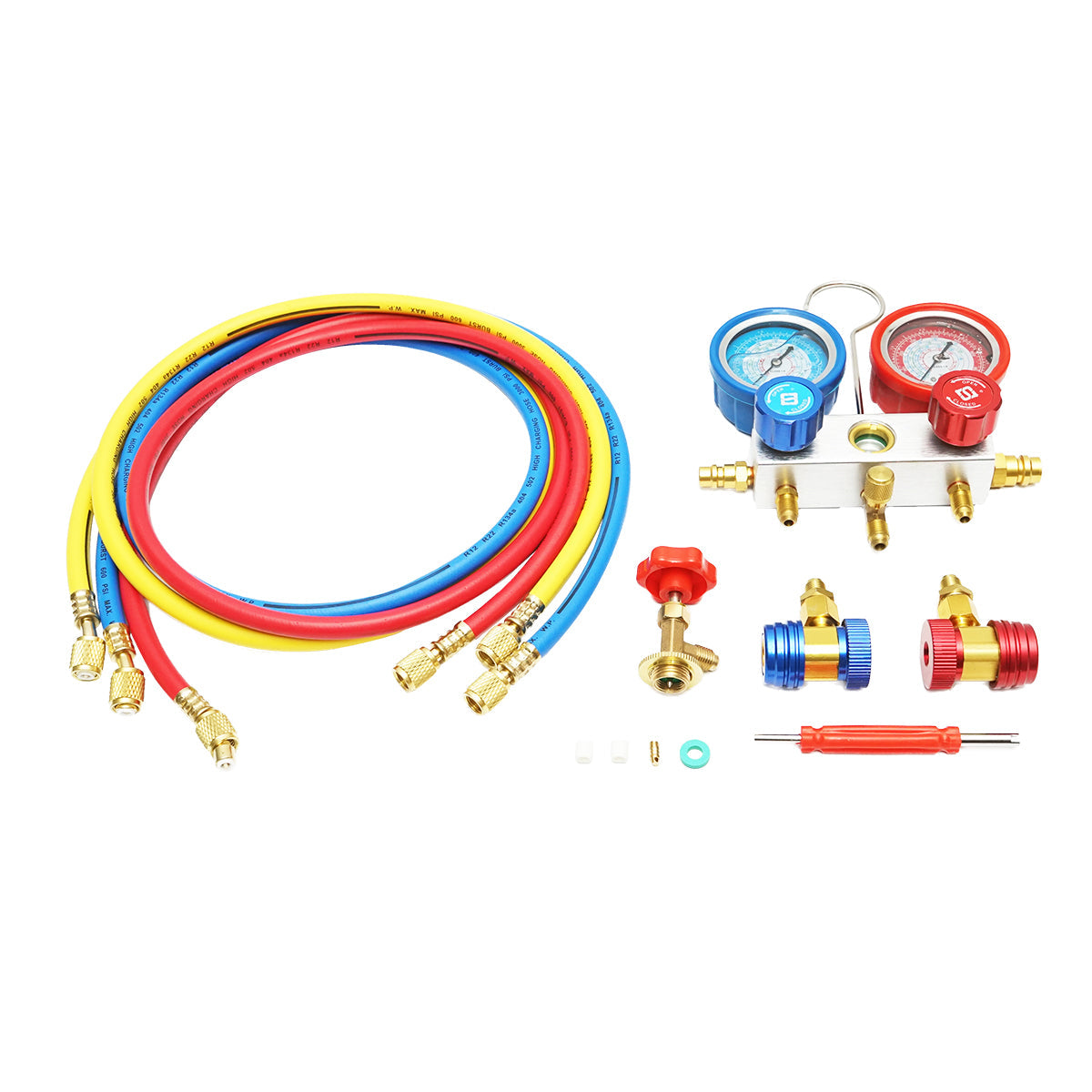 Kit di controllo e ricarica dell'impianto di climatizzazione per auto R22, R32, R134a, R410a