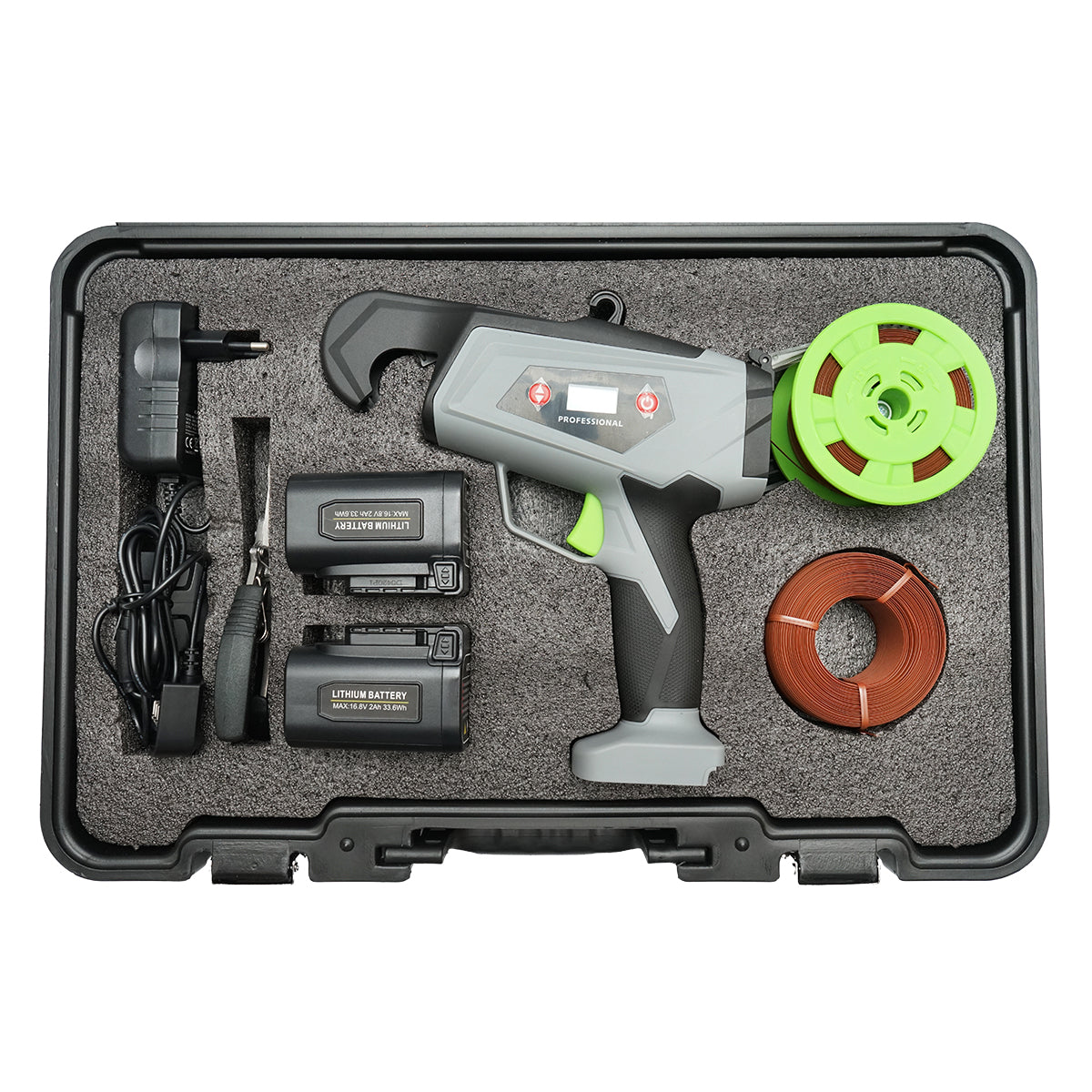 Legatrice per Vigneto, Dispositivo automatico per la legatura di viti, ortaggi e alberi da frutto — 60W, con batteria Li-ion da 16,8V, diametro di legatura 25 mm.