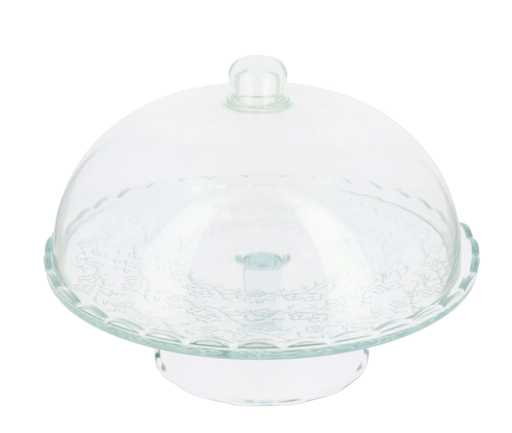 ALZATA PORTATORTA H 20 X 29 CM PORTA DOLCI IN VETRO TRASPARENTE