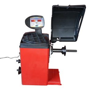 Macchina equilibratrice per ruote da 10 a 24 pollici, con programmi multipli, display digitale e 4 coni di centraggio