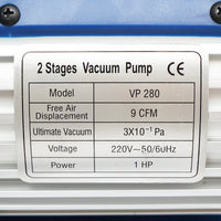 Pompa per vuoto, vuoto 220V, 1 HP per impianti di refrigerazione 226 l/min