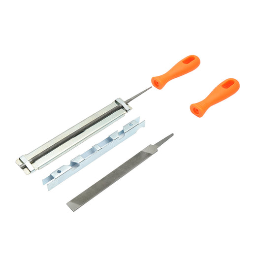 Set di 3 utensili per affilare le catene delle motoseghe con passo da 3/8